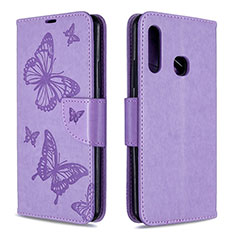 Coque Portefeuille Papillon Livre Cuir Etui Clapet B01F pour Samsung Galaxy A70E Violet Clair