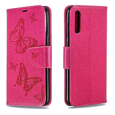 Coque Portefeuille Papillon Livre Cuir Etui Clapet B01F pour Samsung Galaxy A70S Rose Rouge