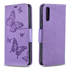 Coque Portefeuille Papillon Livre Cuir Etui Clapet B01F pour Samsung Galaxy A70S Violet Clair