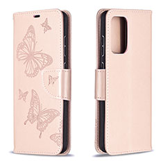 Coque Portefeuille Papillon Livre Cuir Etui Clapet B01F pour Samsung Galaxy A72 4G Or Rose