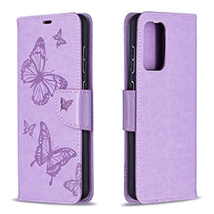 Coque Portefeuille Papillon Livre Cuir Etui Clapet B01F pour Samsung Galaxy A72 4G Violet Clair