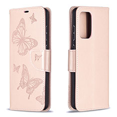 Coque Portefeuille Papillon Livre Cuir Etui Clapet B01F pour Samsung Galaxy A72 5G Or Rose