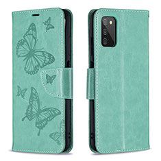 Coque Portefeuille Papillon Livre Cuir Etui Clapet B01F pour Samsung Galaxy F02S SM-E025F Vert