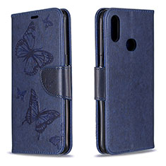 Coque Portefeuille Papillon Livre Cuir Etui Clapet B01F pour Samsung Galaxy M01s Bleu