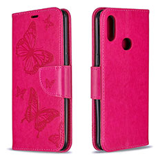 Coque Portefeuille Papillon Livre Cuir Etui Clapet B01F pour Samsung Galaxy M01s Rose Rouge