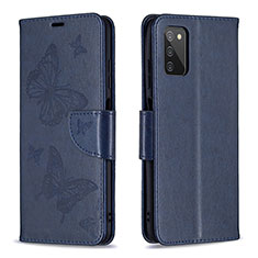 Coque Portefeuille Papillon Livre Cuir Etui Clapet B01F pour Samsung Galaxy M02s Bleu