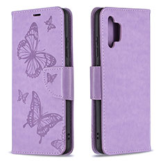 Coque Portefeuille Papillon Livre Cuir Etui Clapet B01F pour Samsung Galaxy M32 5G Violet Clair