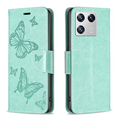 Coque Portefeuille Papillon Livre Cuir Etui Clapet B01F pour Xiaomi Mi 13 Pro 5G Vert