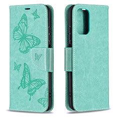 Coque Portefeuille Papillon Livre Cuir Etui Clapet B01F pour Xiaomi Poco M5S Vert