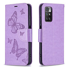 Coque Portefeuille Papillon Livre Cuir Etui Clapet B01F pour Xiaomi Redmi 10 (2022) Violet Clair