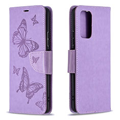 Coque Portefeuille Papillon Livre Cuir Etui Clapet B01F pour Xiaomi Redmi Note 10 Pro Max Violet Clair