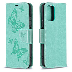 Coque Portefeuille Papillon Livre Cuir Etui Clapet B01F pour Xiaomi Redmi Note 10S 4G Vert