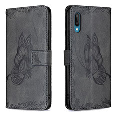 Coque Portefeuille Papillon Livre Cuir Etui Clapet B02F pour Samsung Galaxy A02 Noir