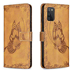 Coque Portefeuille Papillon Livre Cuir Etui Clapet B02F pour Samsung Galaxy A02s Marron