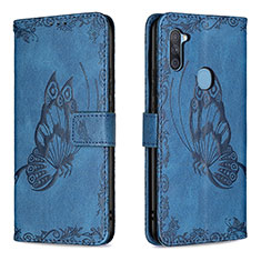 Coque Portefeuille Papillon Livre Cuir Etui Clapet B02F pour Samsung Galaxy A11 Bleu