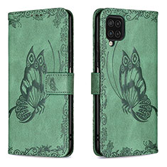 Coque Portefeuille Papillon Livre Cuir Etui Clapet B02F pour Samsung Galaxy A12 5G Vert