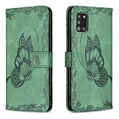 Coque Portefeuille Papillon Livre Cuir Etui Clapet B02F pour Samsung Galaxy A31 Vert