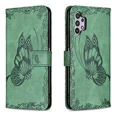 Coque Portefeuille Papillon Livre Cuir Etui Clapet B02F pour Samsung Galaxy A32 4G Vert