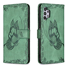 Coque Portefeuille Papillon Livre Cuir Etui Clapet B02F pour Samsung Galaxy A32 5G Vert