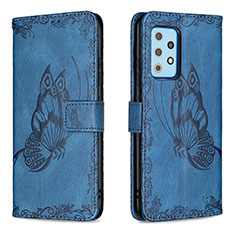 Coque Portefeuille Papillon Livre Cuir Etui Clapet B02F pour Samsung Galaxy A52 4G Bleu