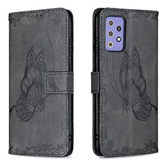 Coque Portefeuille Papillon Livre Cuir Etui Clapet B02F pour Samsung Galaxy A72 4G Noir