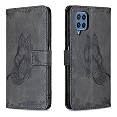 Coque Portefeuille Papillon Livre Cuir Etui Clapet B02F pour Samsung Galaxy M32 4G Noir