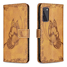 Coque Portefeuille Papillon Livre Cuir Etui Clapet B02F pour Samsung Galaxy S20 FE 4G Marron