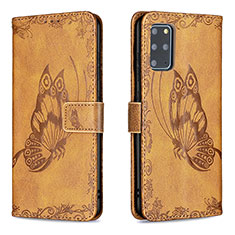 Coque Portefeuille Papillon Livre Cuir Etui Clapet B02F pour Samsung Galaxy S20 Plus Marron