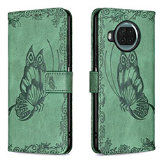 Coque Portefeuille Papillon Livre Cuir Etui Clapet B02F pour Xiaomi Mi 10i 5G Vert