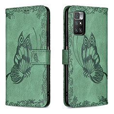 Coque Portefeuille Papillon Livre Cuir Etui Clapet B02F pour Xiaomi Redmi 10 (2022) Vert