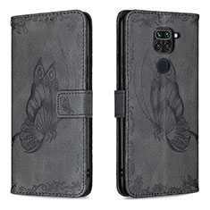 Coque Portefeuille Papillon Livre Cuir Etui Clapet B02F pour Xiaomi Redmi 10X 4G Noir