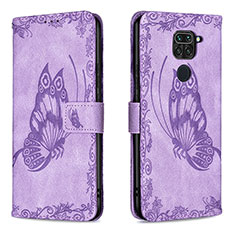 Coque Portefeuille Papillon Livre Cuir Etui Clapet B02F pour Xiaomi Redmi 10X 4G Violet Clair