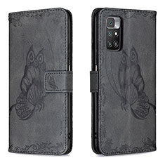 Coque Portefeuille Papillon Livre Cuir Etui Clapet B02F pour Xiaomi Redmi Note 11 4G (2021) Noir