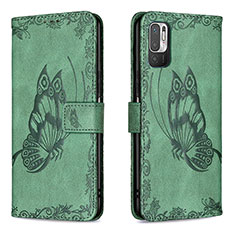 Coque Portefeuille Papillon Livre Cuir Etui Clapet B02F pour Xiaomi Redmi Note 11 SE 5G Vert