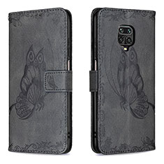 Coque Portefeuille Papillon Livre Cuir Etui Clapet B02F pour Xiaomi Redmi Note 9 Pro Max Noir