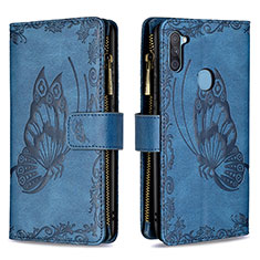 Coque Portefeuille Papillon Livre Cuir Etui Clapet B03F pour Samsung Galaxy A11 Bleu