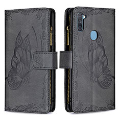 Coque Portefeuille Papillon Livre Cuir Etui Clapet B03F pour Samsung Galaxy A11 Noir