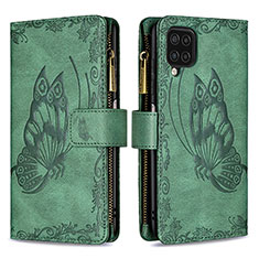 Coque Portefeuille Papillon Livre Cuir Etui Clapet B03F pour Samsung Galaxy A12 5G Vert