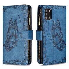 Coque Portefeuille Papillon Livre Cuir Etui Clapet B03F pour Samsung Galaxy A31 Bleu