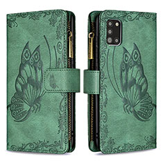 Coque Portefeuille Papillon Livre Cuir Etui Clapet B03F pour Samsung Galaxy A31 Vert