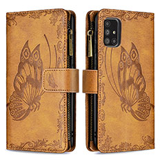 Coque Portefeuille Papillon Livre Cuir Etui Clapet B03F pour Samsung Galaxy A71 5G Marron