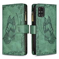 Coque Portefeuille Papillon Livre Cuir Etui Clapet B03F pour Samsung Galaxy A71 5G Vert