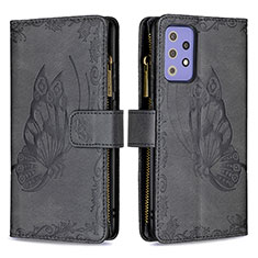 Coque Portefeuille Papillon Livre Cuir Etui Clapet B03F pour Samsung Galaxy A72 4G Noir