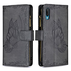 Coque Portefeuille Papillon Livre Cuir Etui Clapet B03F pour Samsung Galaxy M02 Noir