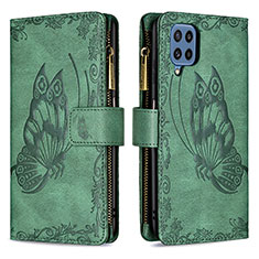 Coque Portefeuille Papillon Livre Cuir Etui Clapet B03F pour Samsung Galaxy M32 4G Vert