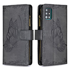 Coque Portefeuille Papillon Livre Cuir Etui Clapet B03F pour Samsung Galaxy M40S Noir