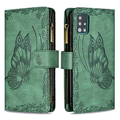 Coque Portefeuille Papillon Livre Cuir Etui Clapet B03F pour Samsung Galaxy M40S Vert