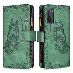 Coque Portefeuille Papillon Livre Cuir Etui Clapet B03F pour Samsung Galaxy S20 FE (2022) 5G Vert