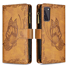 Coque Portefeuille Papillon Livre Cuir Etui Clapet B03F pour Samsung Galaxy S20 FE 4G Marron