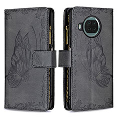 Coque Portefeuille Papillon Livre Cuir Etui Clapet B03F pour Xiaomi Mi 10i 5G Noir